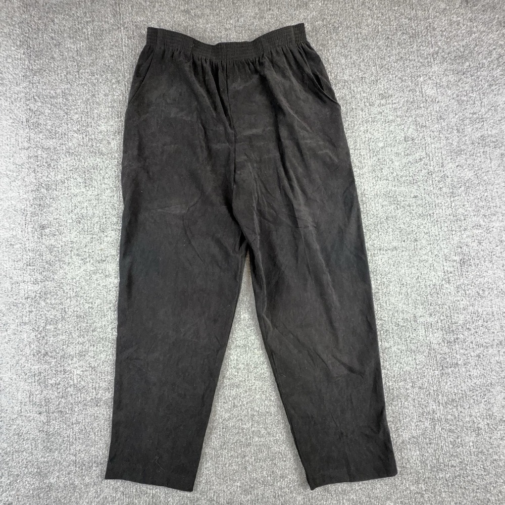 Briggs Pants Womens 12P Black Knit Pull On Elastic Waist Tapered Pockets Relaxed